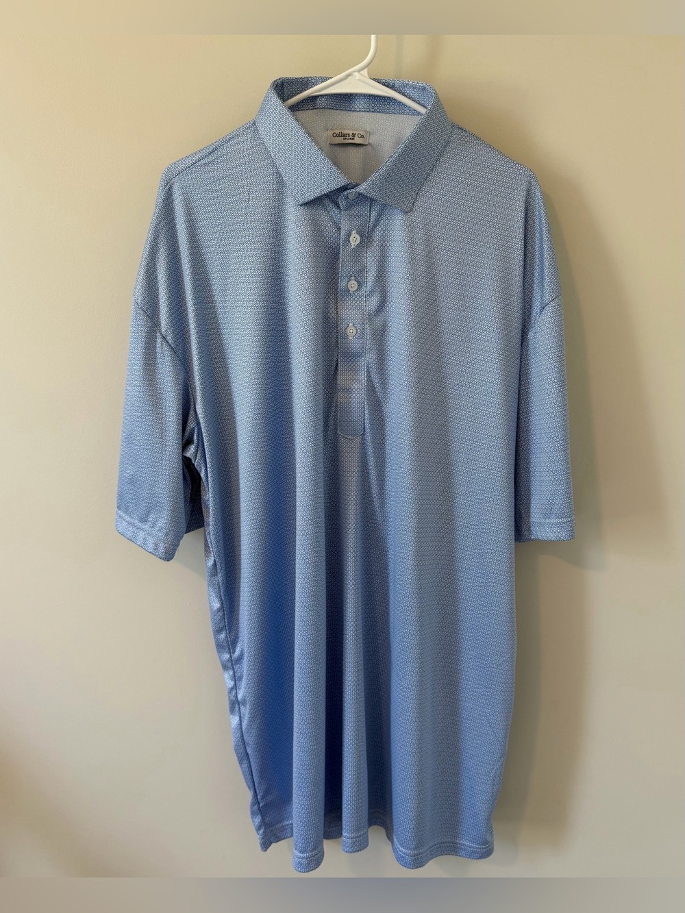 Collars And Co Dress Collar Polo Shirt Men’s Size 3XL Blue Geometric